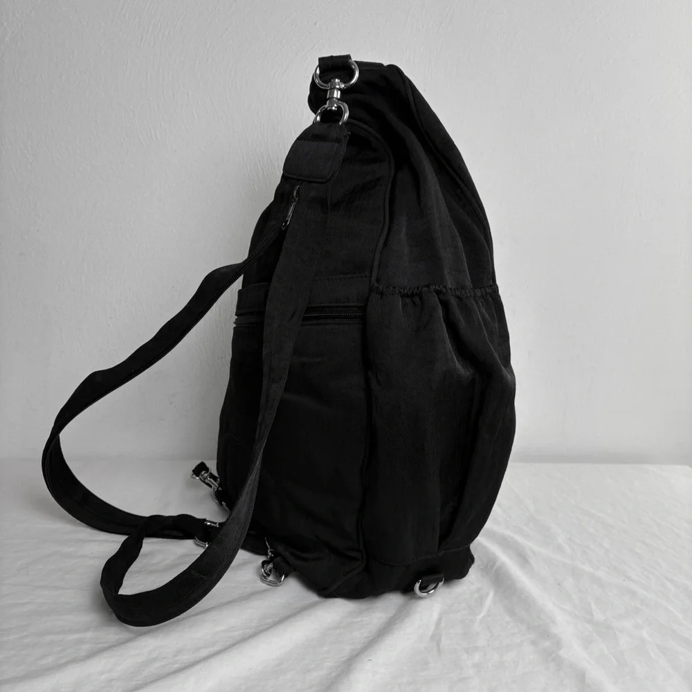 NORM THOMPSON LARGE Teardrop Black Nylon Sling Backpack Bag Unisex TRAVEL - Picture 12 of 13